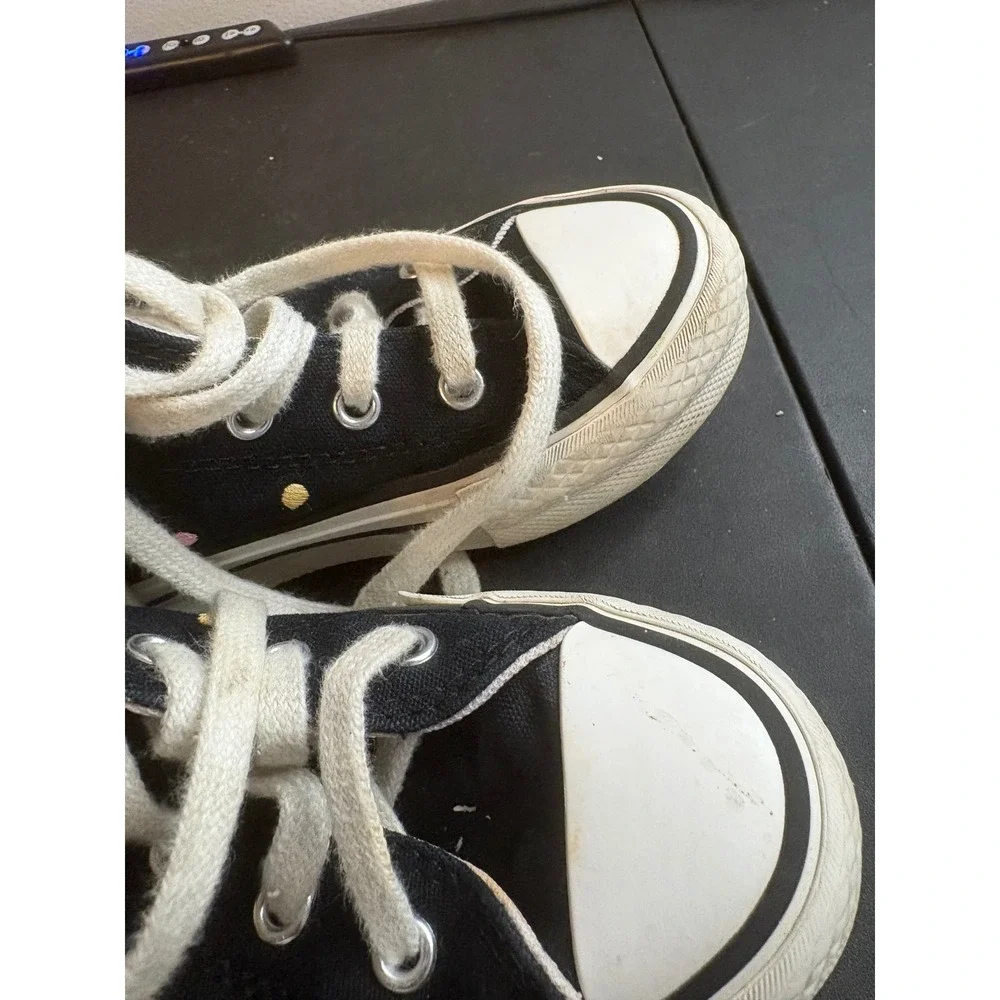 Converse Chuck Taylor All Star High Top Platform Polka Dot Black Youth 13 Shoes